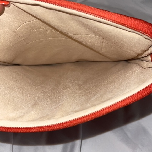 NWT Michael Kors iPad Case tangerine color zippers on top - Picture 3 of 7